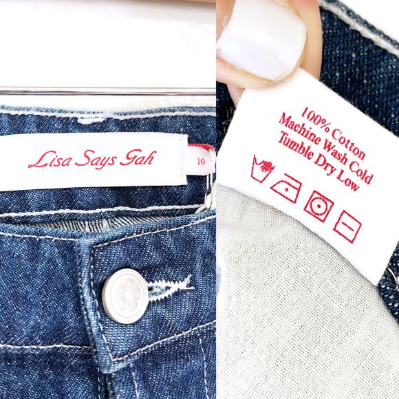 LISA SAYS GAH NWT Ellis Side Slits Low Rise Jean in Stonewash Indigo Size 10 - Picture 11 of 14